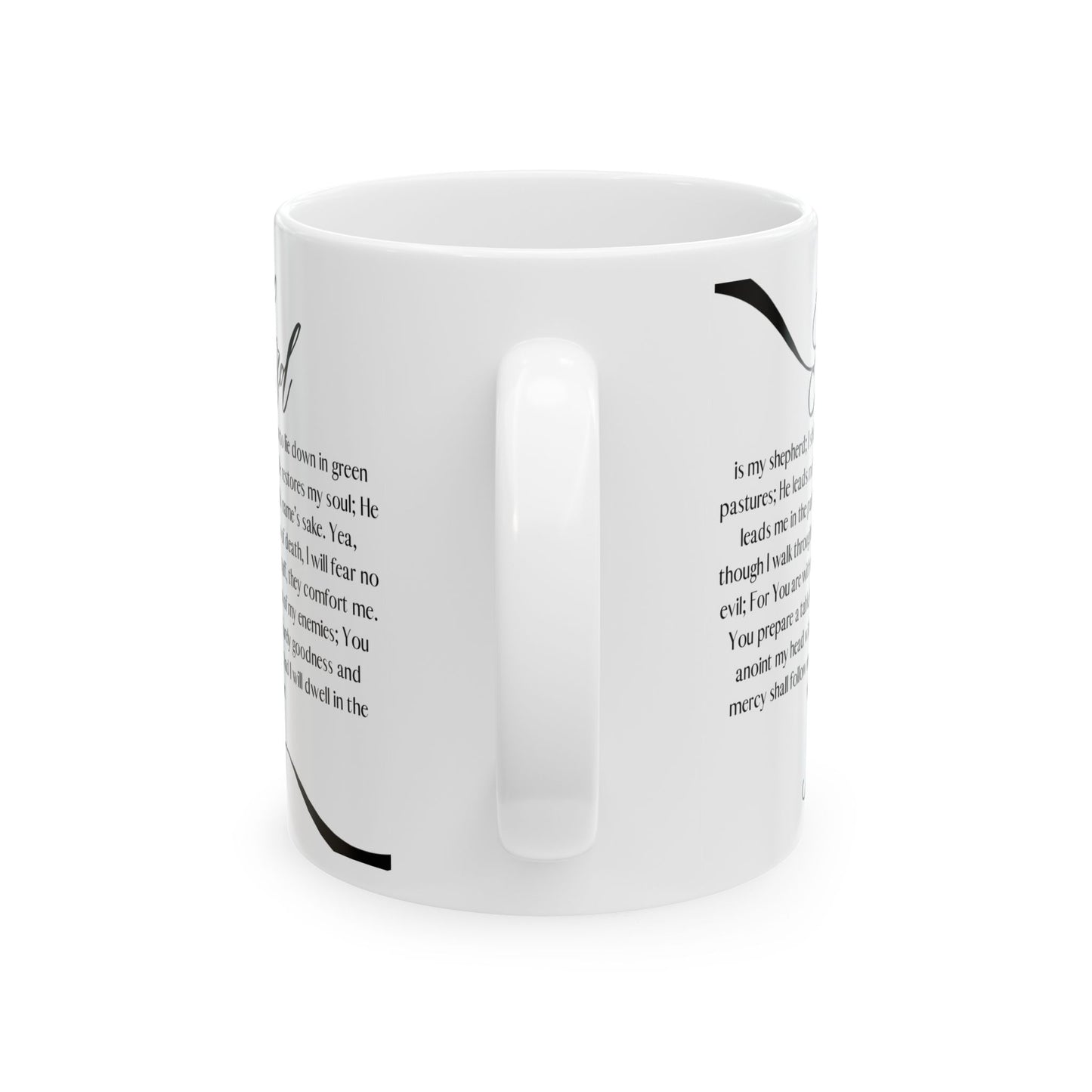 Psalm 23 Ceramic Mug — Bible Verse Scripture Coffee Cup (11oz & 15oz)