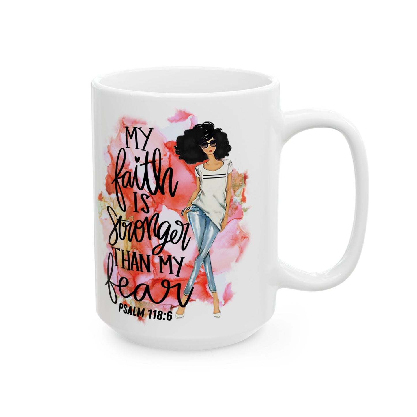 Inspirational Afro Chic Ceramic Mug — “My Kind of Beautiful” Floral Coffee Cup (11oz/15oz)