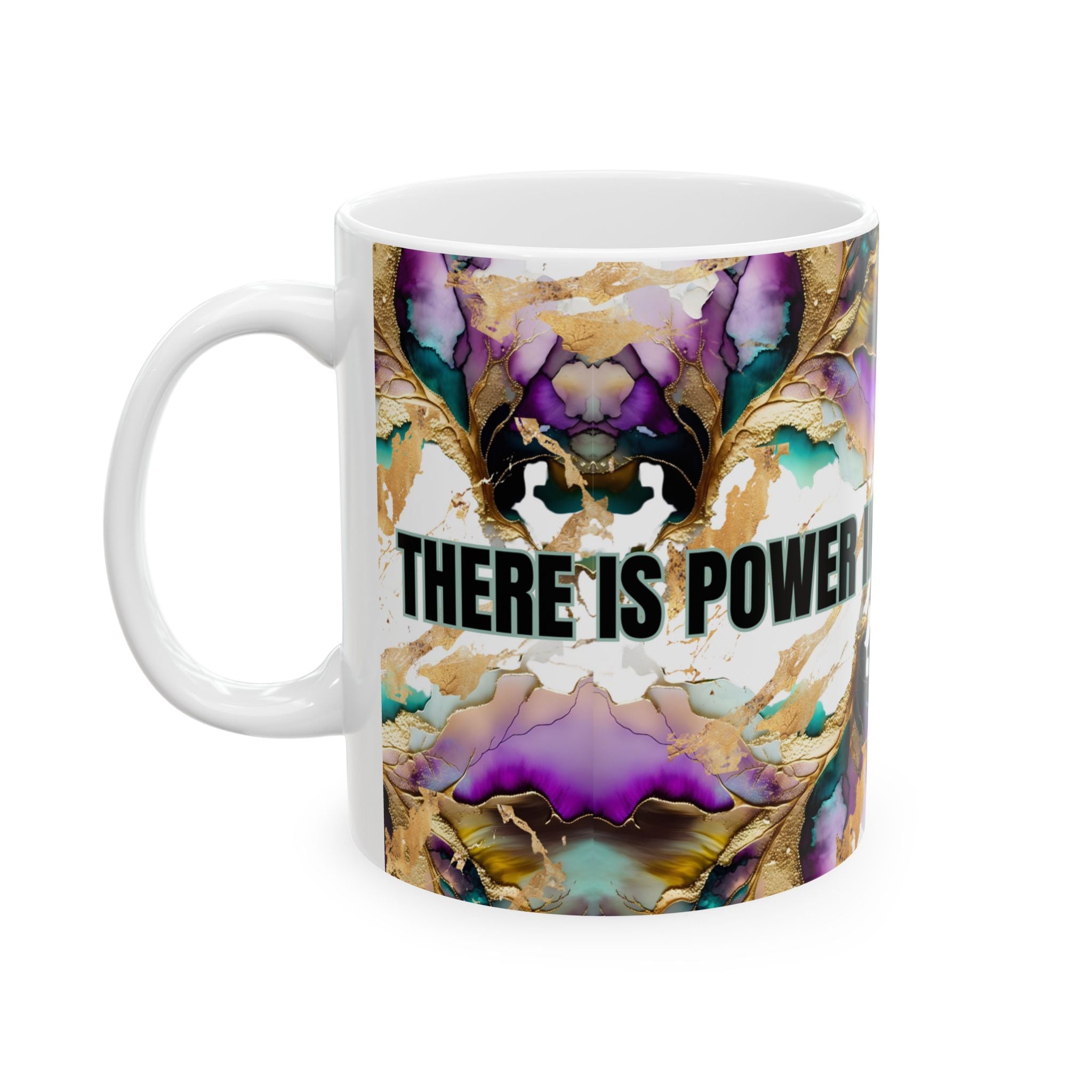 Power In The Name Of Jesus Mug — Floral Spiritual Coffee Cup (11oz/15oz)