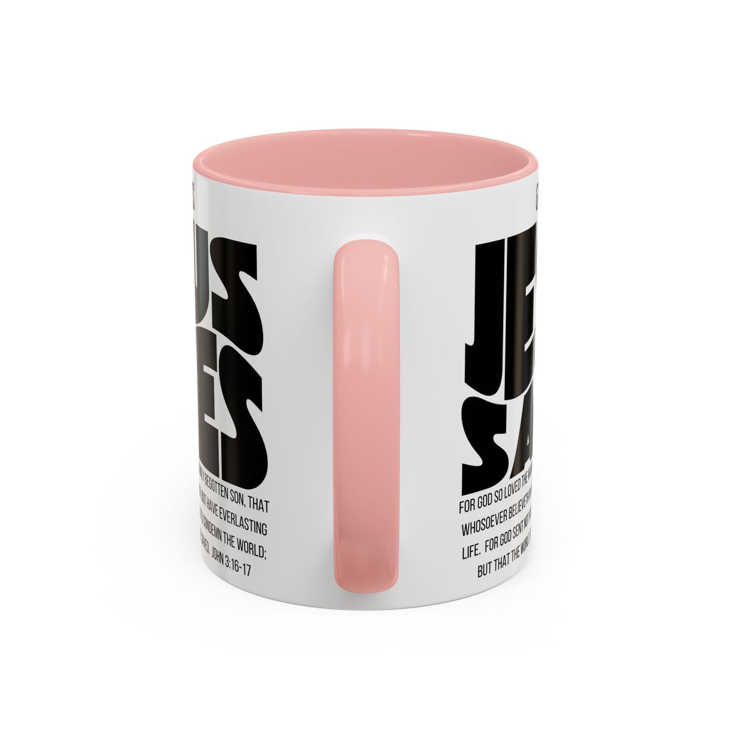 Jesus Saves Coffee Mug — 'Good News' Scripture Accent Mug (11/15 oz)