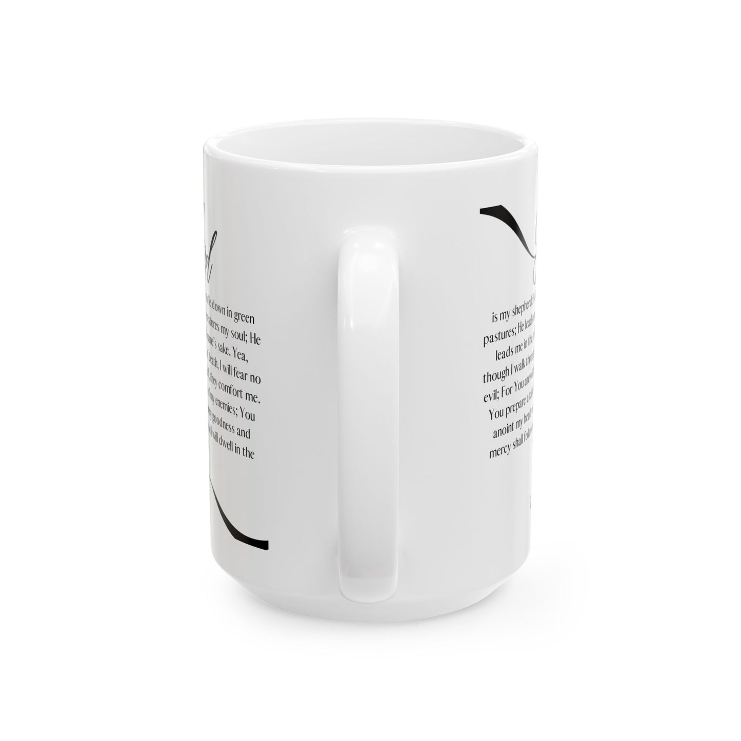 Psalm 23 Ceramic Mug — Bible Verse Scripture Coffee Cup (11oz & 15oz)