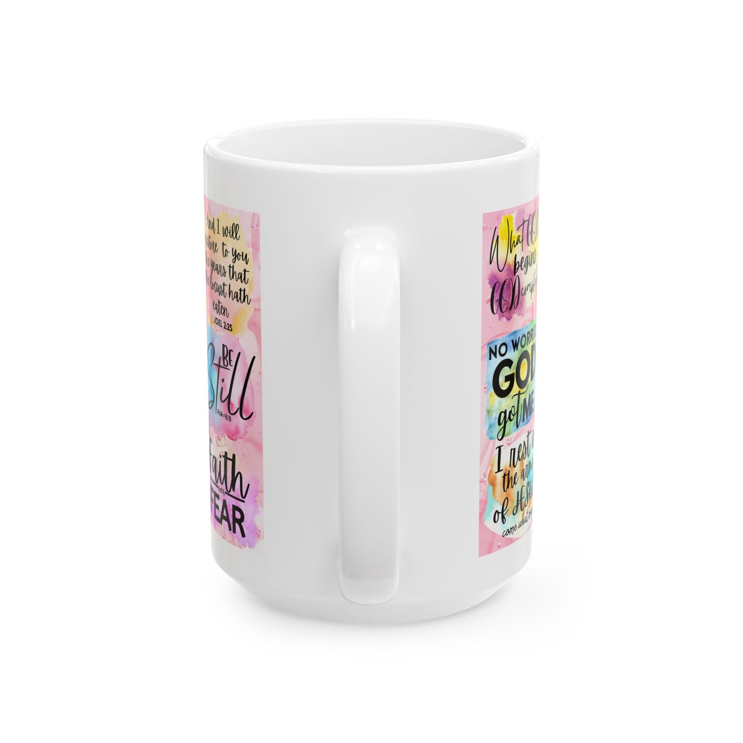 Inspirational Faith Quote Mug — Colorful Christian Scripture Coffee Cup