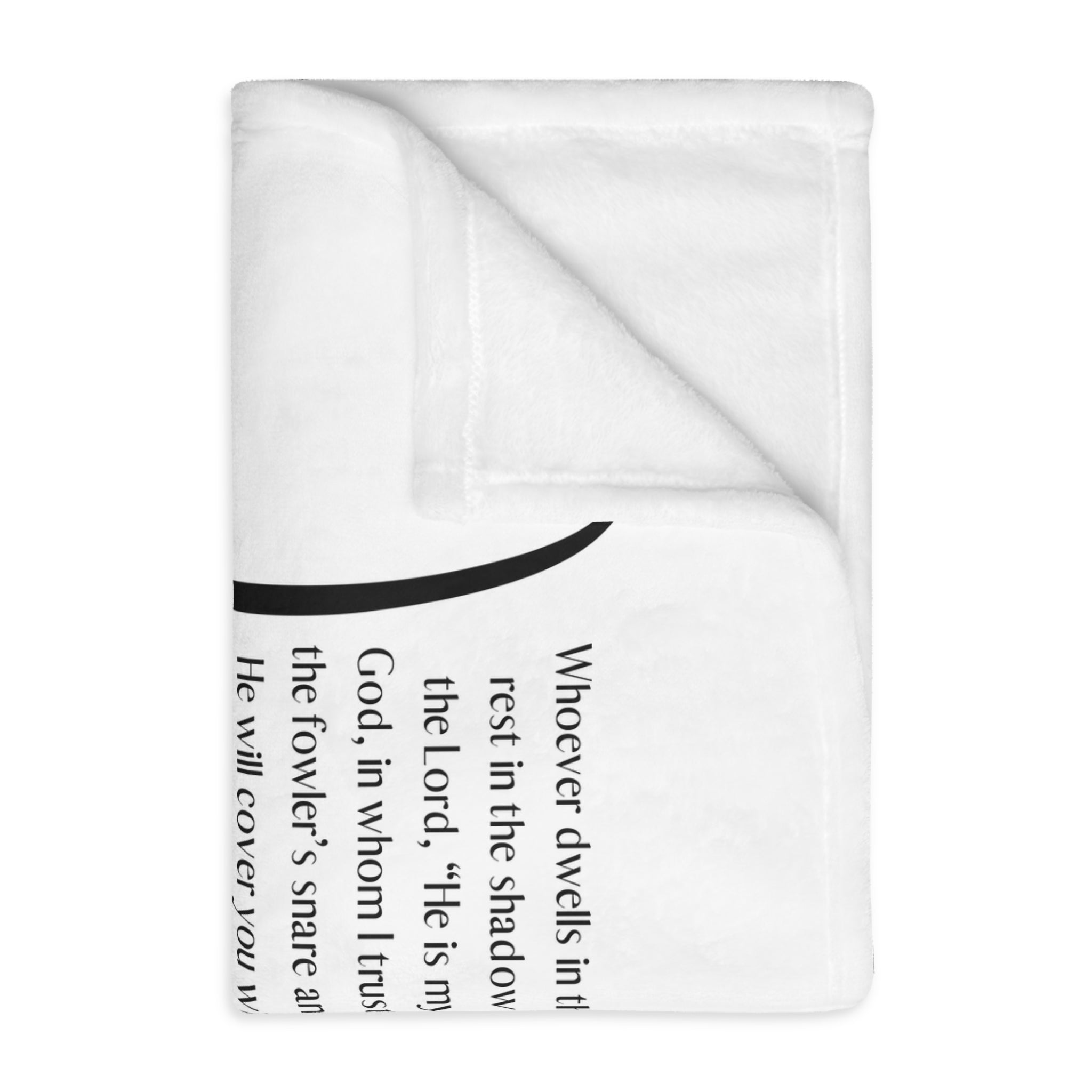 Psalm 91 Christian Velveteen Minky Blanket (Two-sided print)