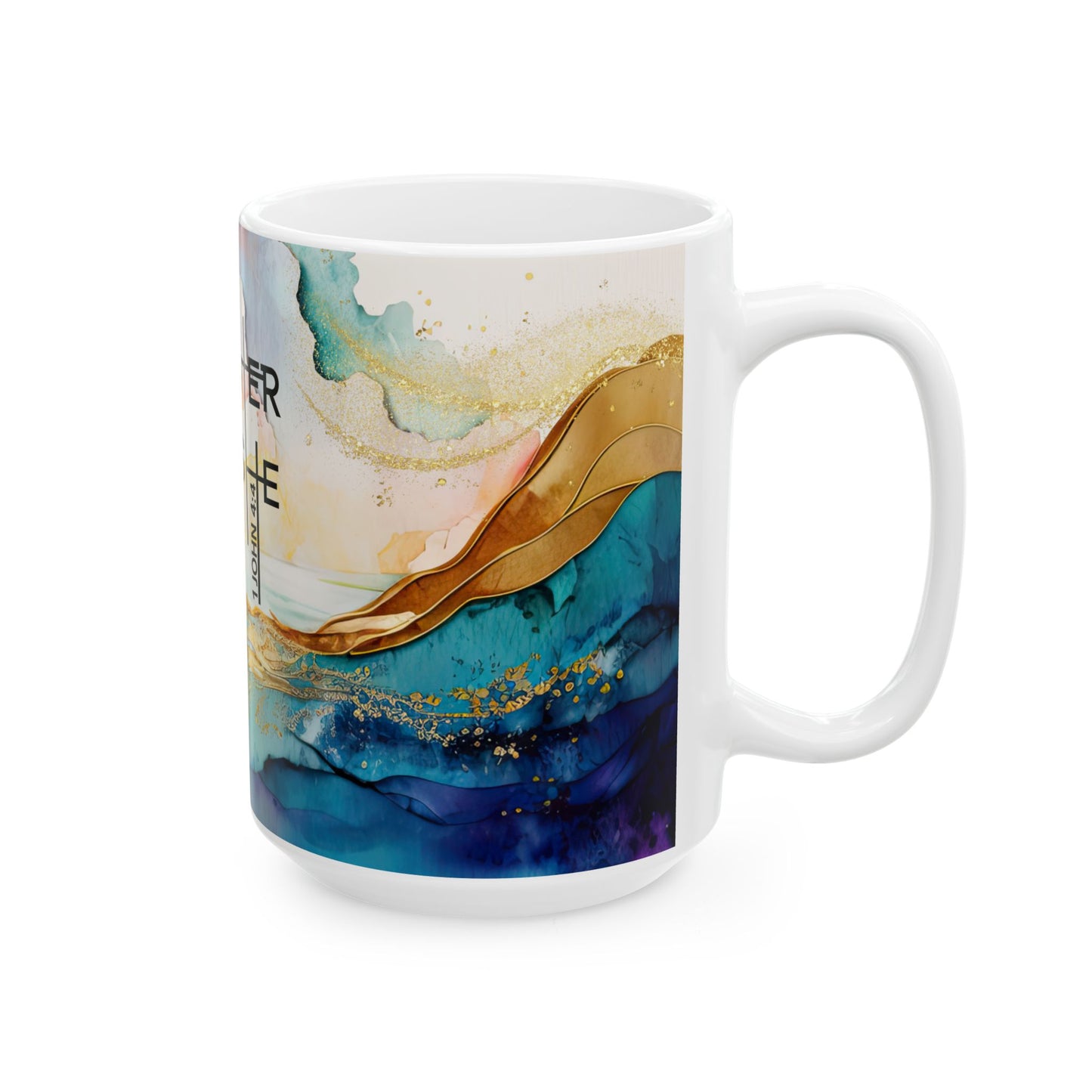 Inspirational Ceramic Mug — “Greater is He” Bible Verse Coffee Cup (11oz/15oz)