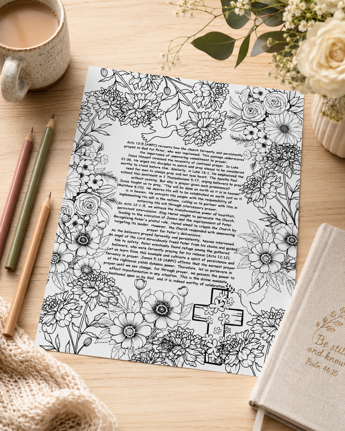 Tranquil Moments: A Christian Stress Relief Coloring Book for Adults