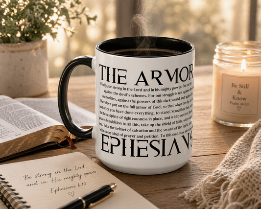 Ephesian 6:10 Accent Coffee Mug