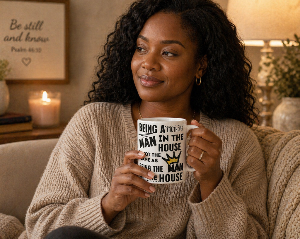 Being The Man Of The House Ceramic Mug — 11oz & 15oz Coffee Cup (King Crown Design)