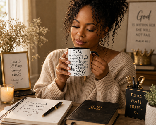 Inspirational 'Unloved' Accent Coffee Mug — "I Remember Whose Daughter I Am" Motivational Tea Cup