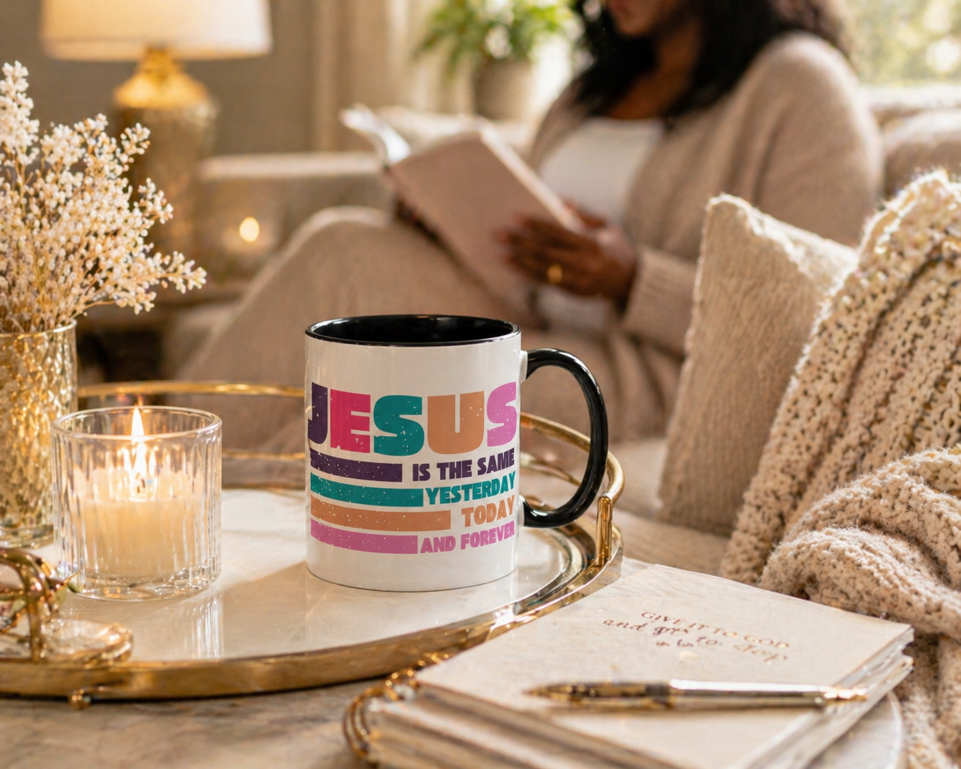 Jesus Is The Same Yesterday Today And Forever Accent Coffee Mug