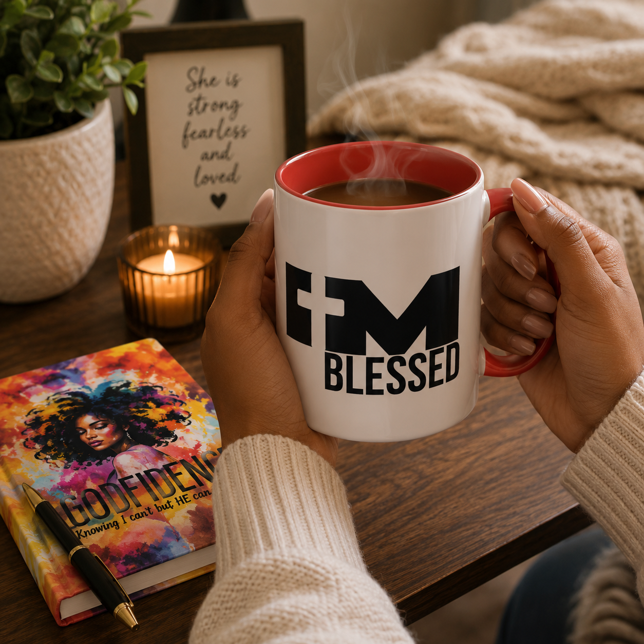 Blessed Coffee Mug – Christian Faith Accent Mug (11oz & 15oz)
