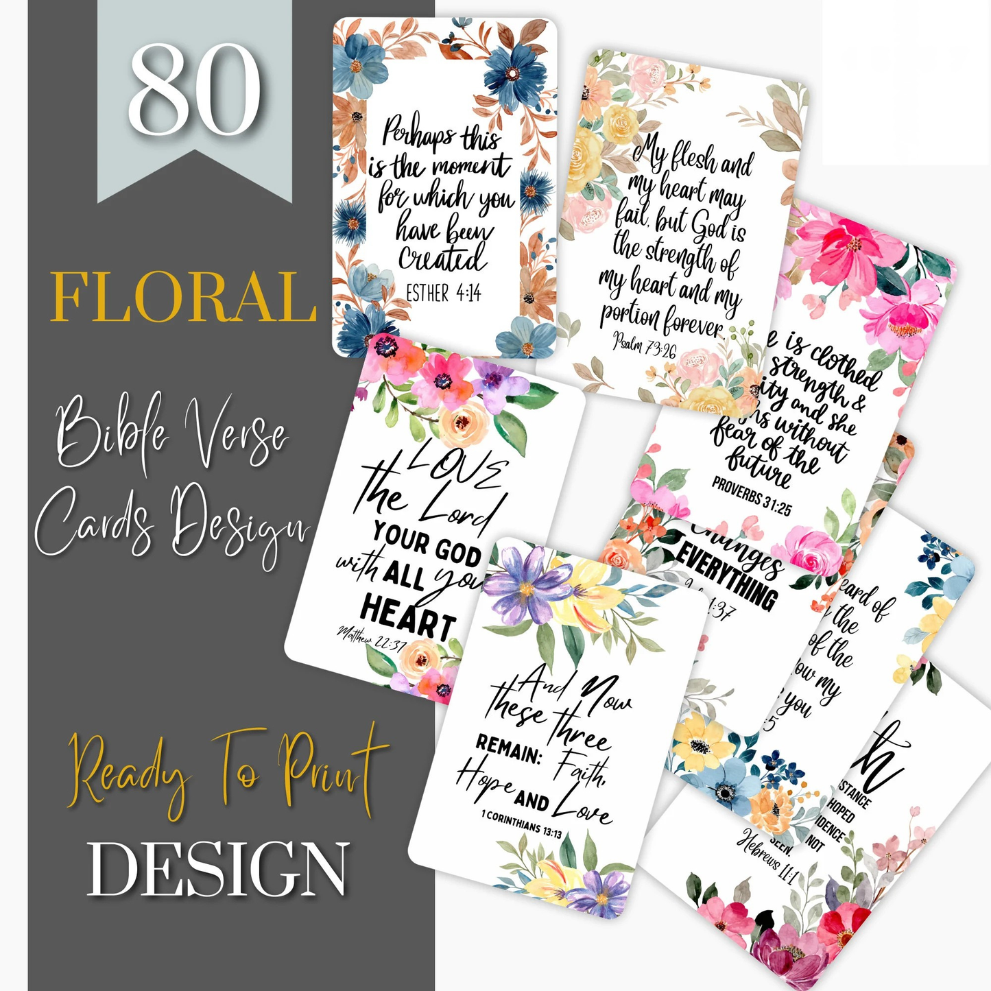 80 Printable Scripture Cards Bundle