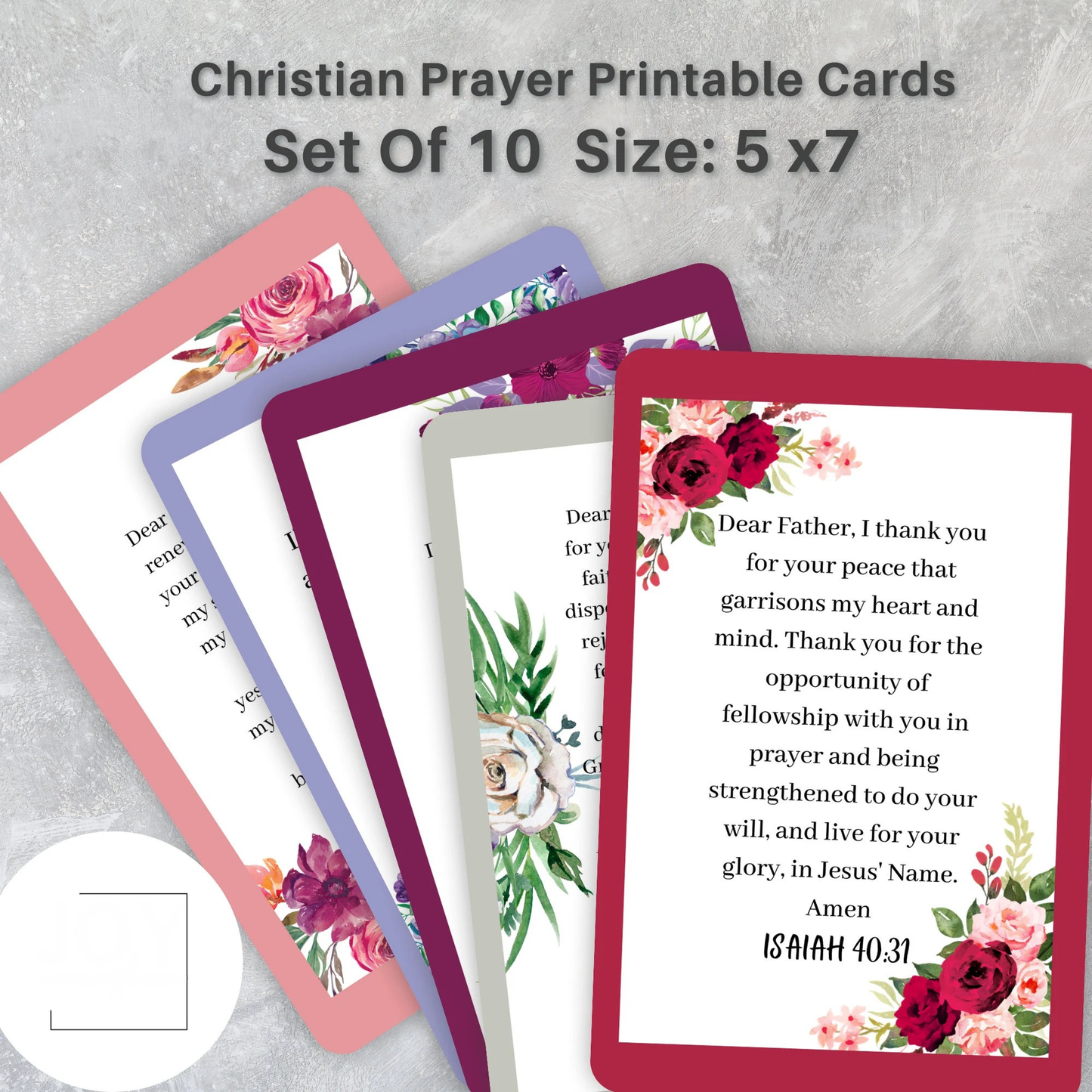 Christian Floral Prayer Cards