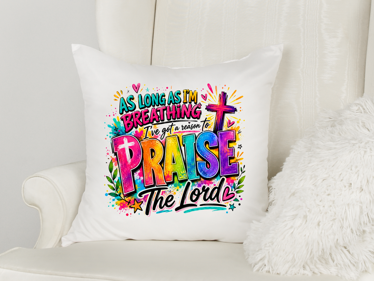 Christian Praise Png, Sublimation Design, As Long As I Live I Will Praise The Lord