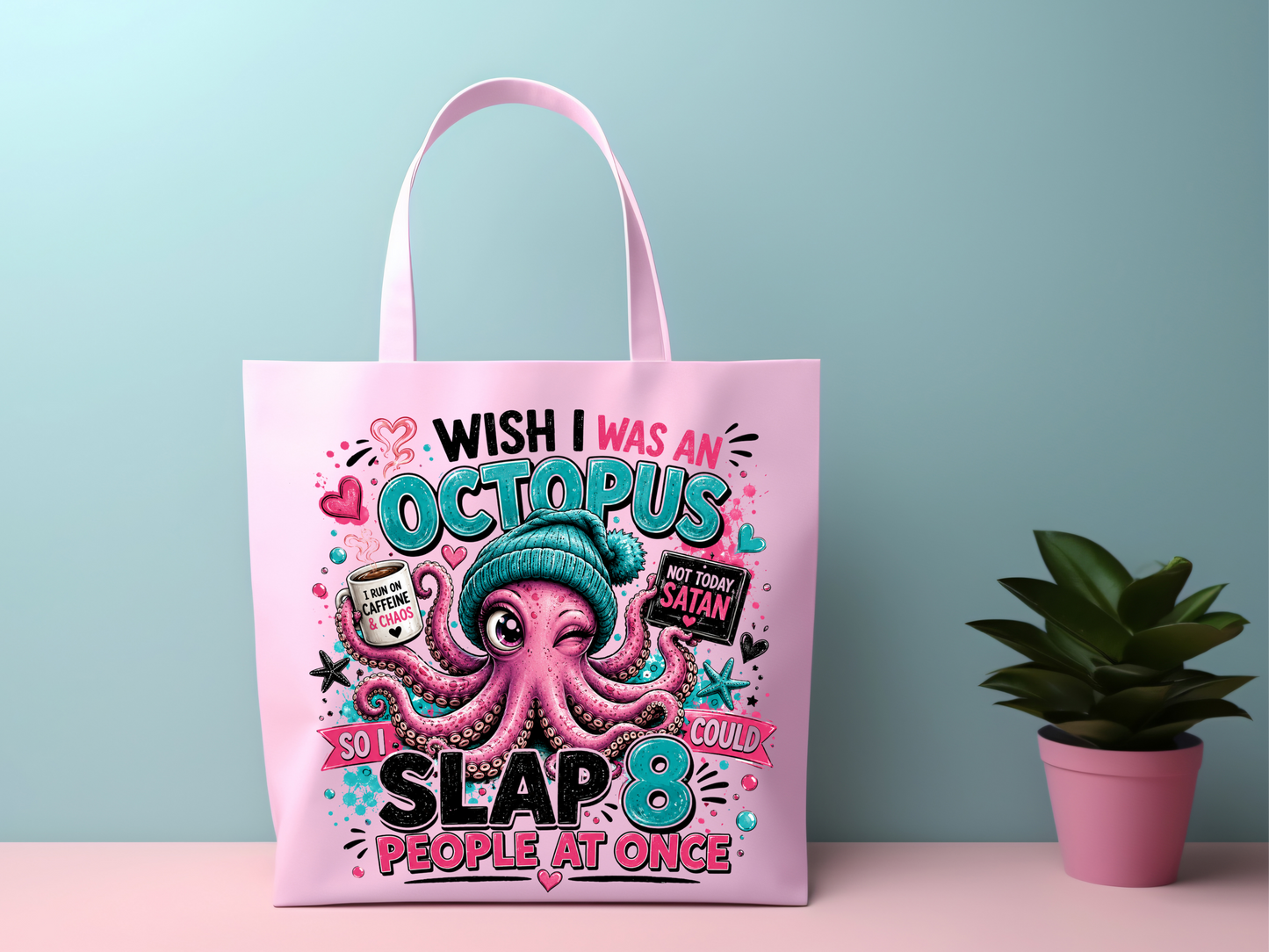 Funny Octopus Quote Png Design, Colourful Png
