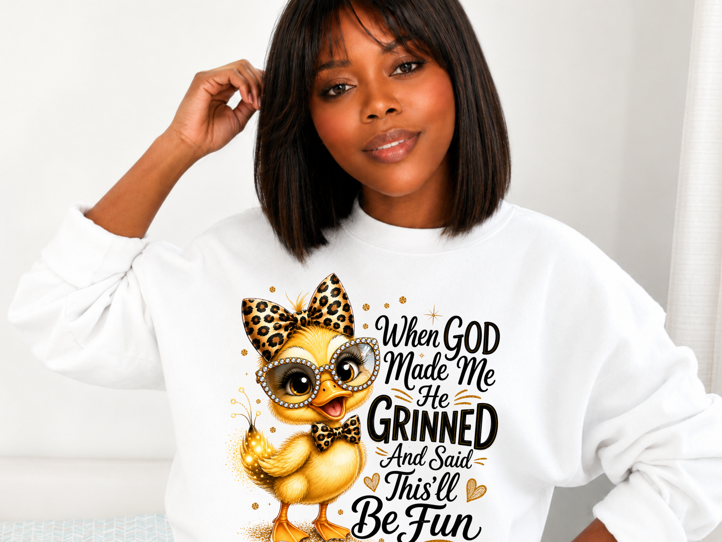 When God Made me He Grinned And Said This Will Be Fun Christian Shirt Design Sublimation Clipart