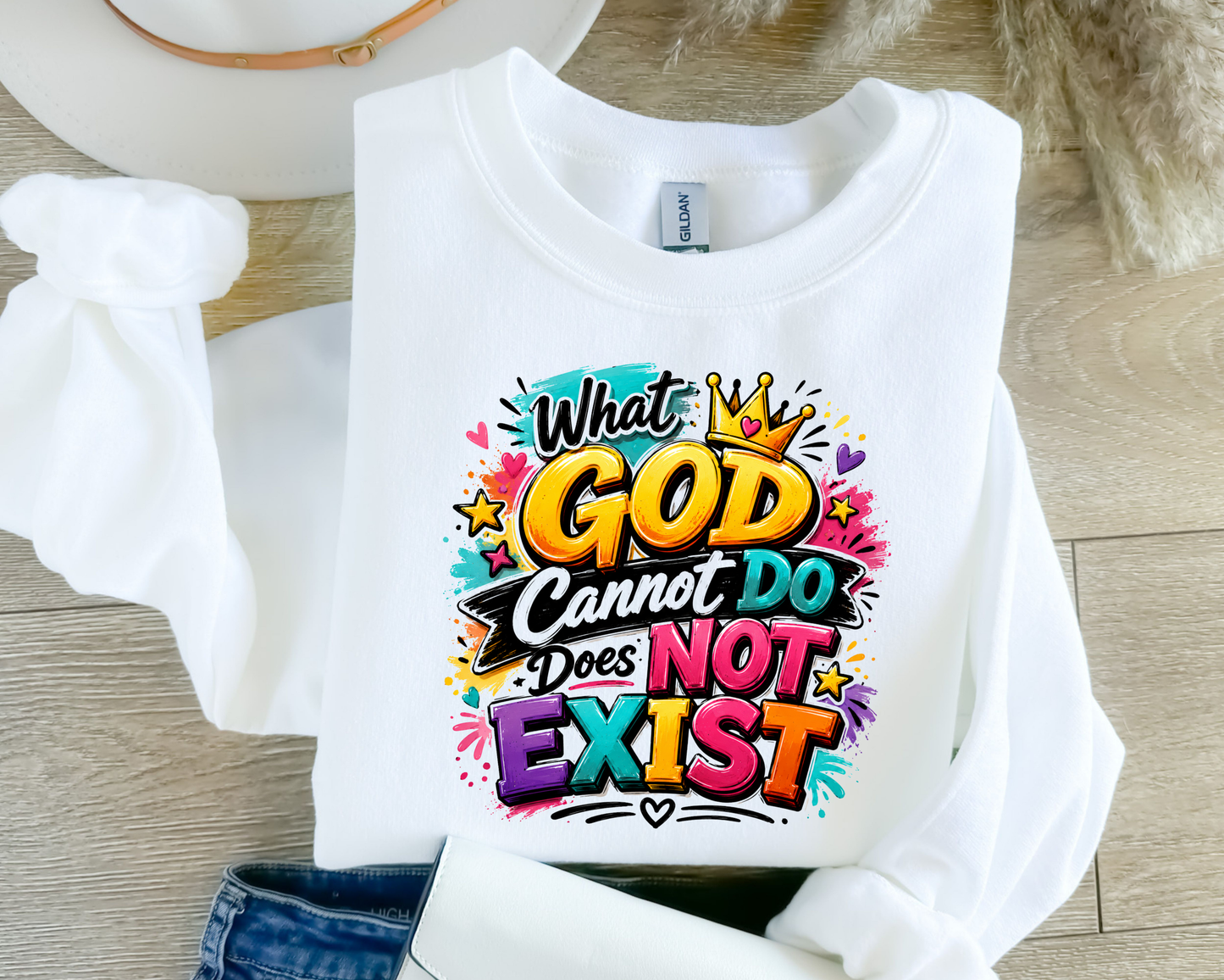 What God Cannot Do Does Not Exist Sublimation | Christian Shirt PNG | Bible Verse Design | Instant Download | Transparent PNG