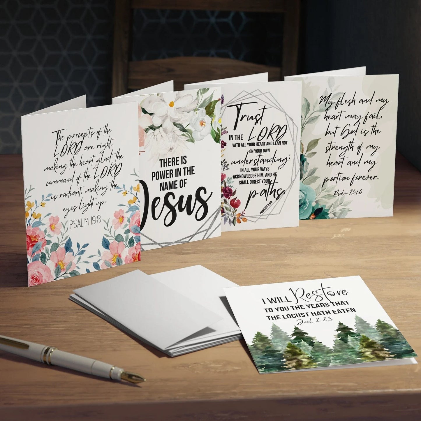 Scripture Card with Bible Verse &amp; Floral Design