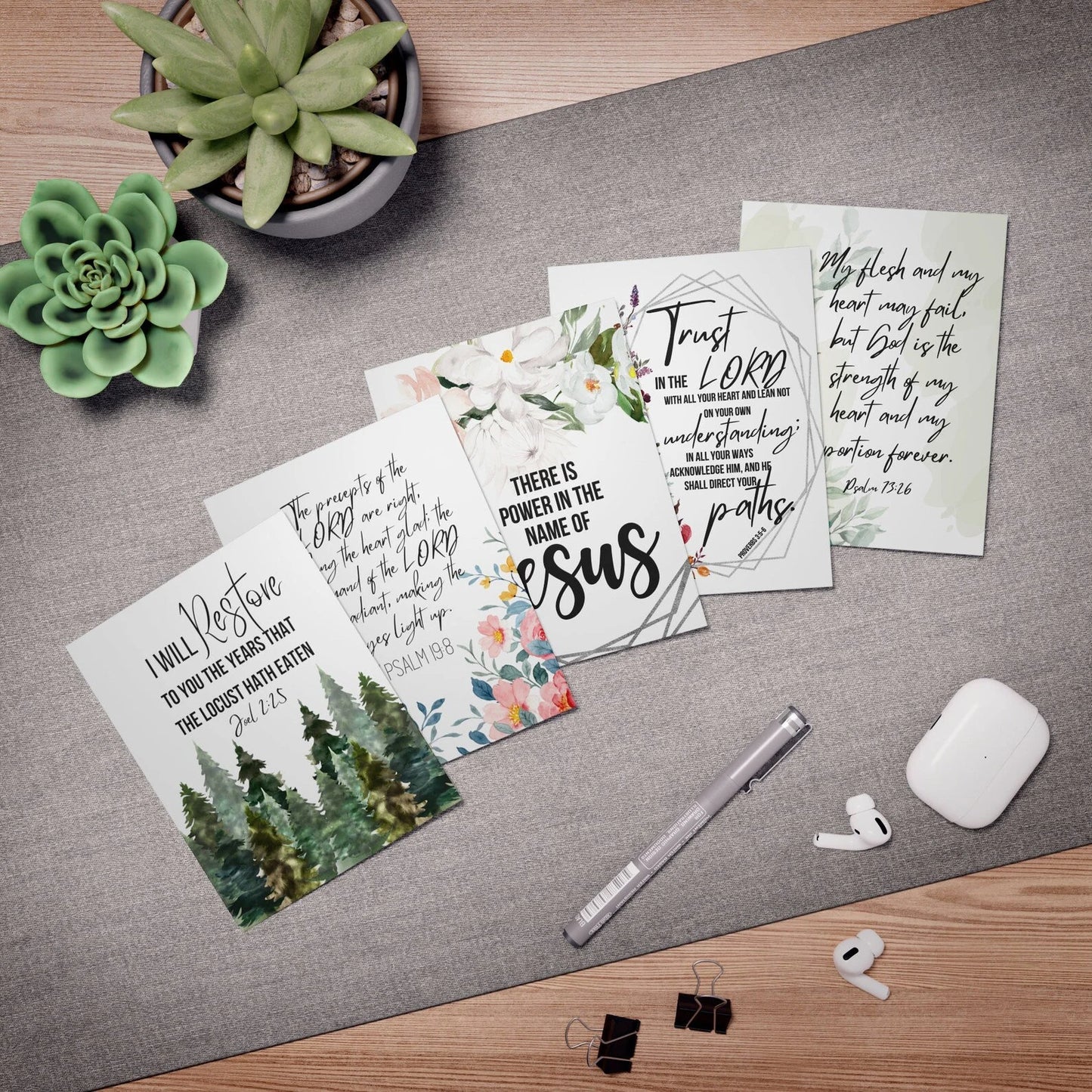 Scripture Card with Bible Verse &amp; Floral Design